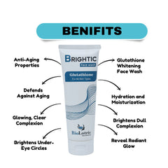 Buy3 Get 1 Free Brightic Glutathione Face Wash – Skin Whitening & Anti-Acne & Cleanser for Glowing Skin - Biolotric