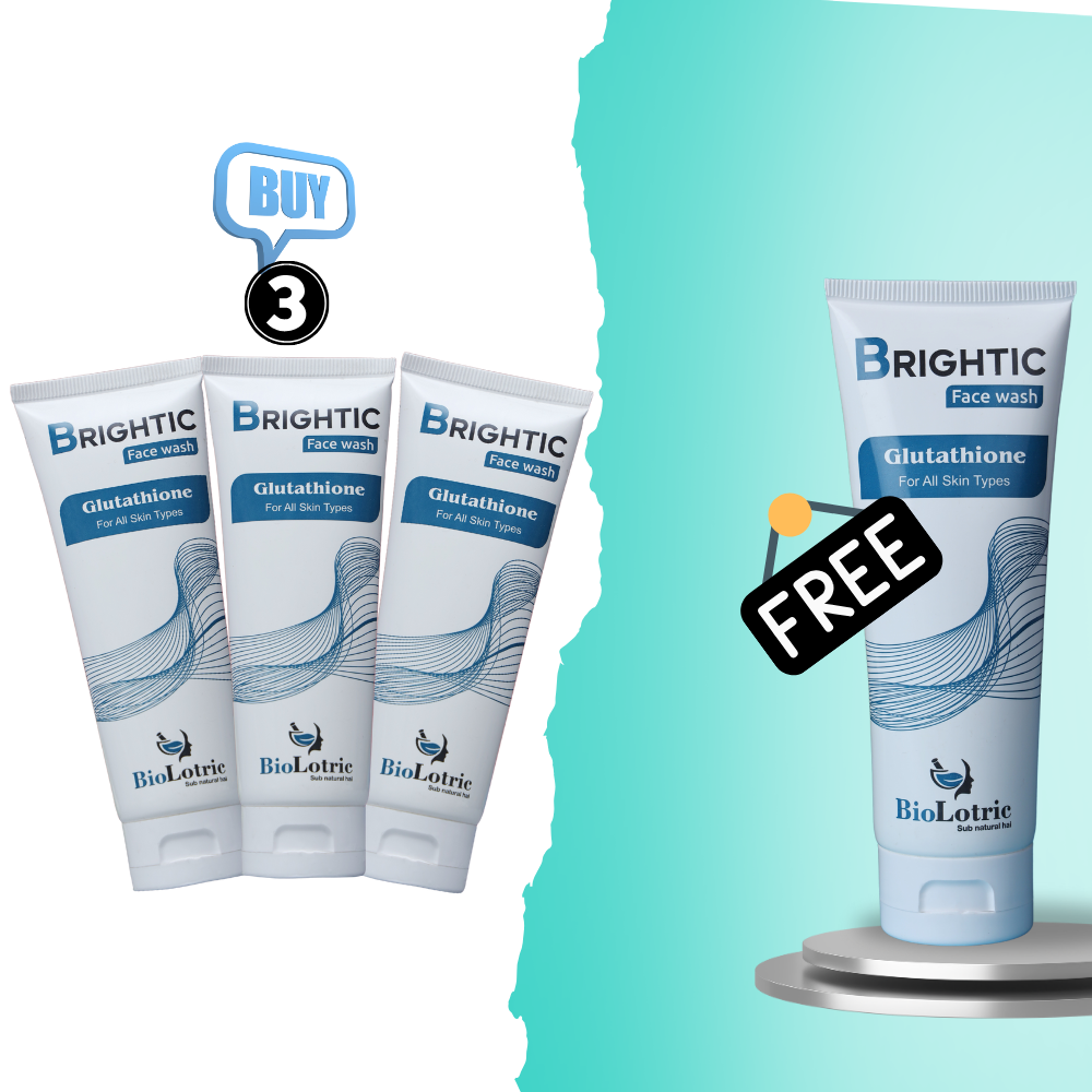 Buy3 Get 1 Free Brightic Glutathione Face Wash – Skin Whitening & Anti-Acne & Cleanser for Glowing Skin - Biolotric