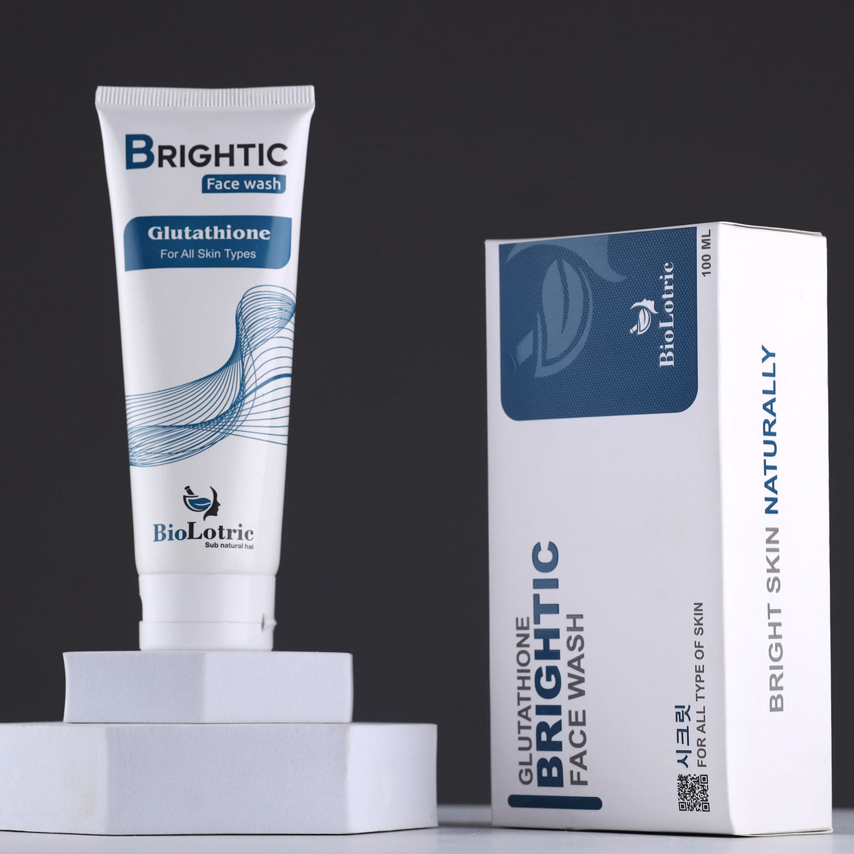 Brightic Glutathione Face Wash by BioLotric – Skin Whitening & Anti-Acne & Cleanser for Glowing Skin